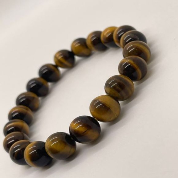 10mm Tiger Eyes Round Stretch Bracelet - Picture 5 of 8